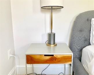 West Elm side tables (2 available), West Elm lamp