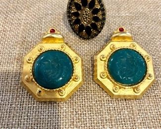 Clip earrings and ring