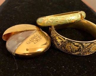 Bangles and vintage perfume holder