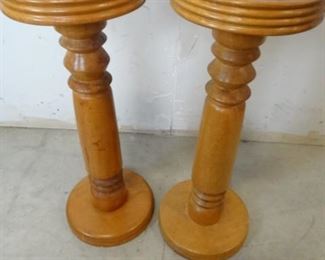 Pair of Vintage Wooden Ashtray Stands