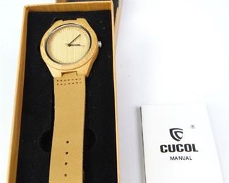 Cucol Brand, LightColored Wooden Watch