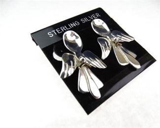Sterling Silver Angel Spoon Earrings