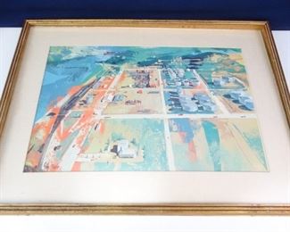 Large Gulf Oil Print in Frame by John Moodie