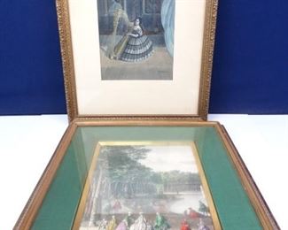 Vintage Versailles Woman Playing Harp Prints