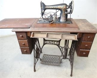 Antique Singer Sewing Machine in Table