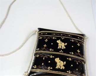 Vintage Woven Wood Rope Clutch Styled Purse