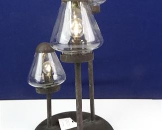 Lighted Metal Glass Lantern Trio by Gerson