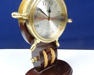 Howard Miller Brass Nautical Ships Wheel Clock