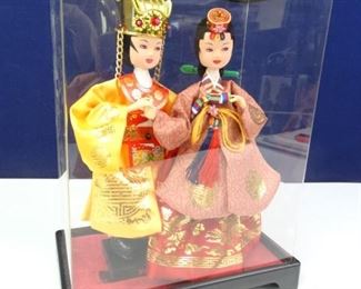 Oriental Styled Dolls in Decorative Display Box