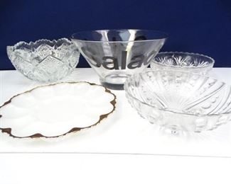 Elegant Glass Crystal Serving Bowls Platters