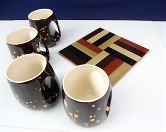 Mod Speckled Mugs Italian Tile Trivet