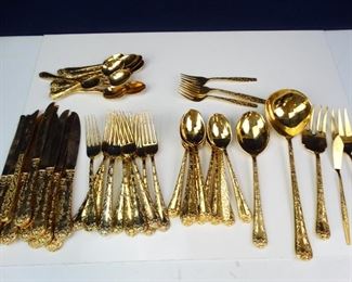 GoldPlated Dinner Utensil Collection