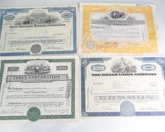 4 Stock Certificates