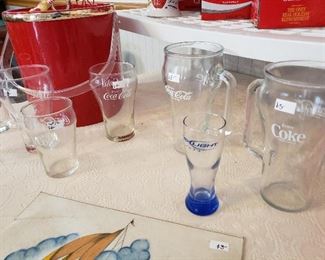 Vintage assortment of Coke glasses