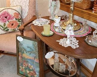 Antique side chair and table