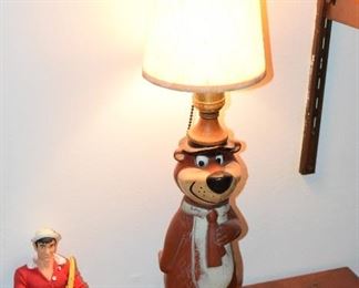 Yogi Bear Lamp & Gilligan Figurine