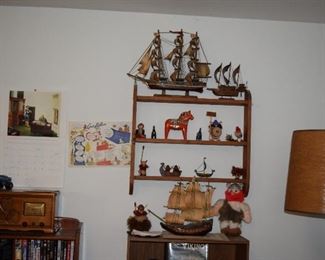 Wall Shelf, Home Decor, Viking Figures & Viking Model Sailing Ships