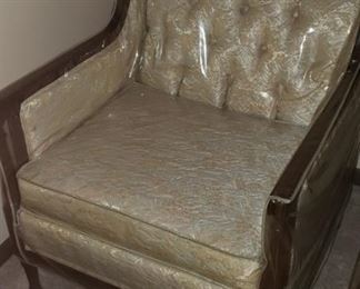 UPHOLSTERED CHAIR (PROTECTED W/PLASTIC)