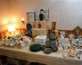 TEACUPS, GLASSWARE, RELIGIOUS, KNICK KNACKS