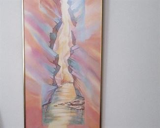 Framed artwork depicting "The Narrows" at Zion National Park