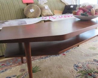Vintage mid-century modern walnut "boomerang" table