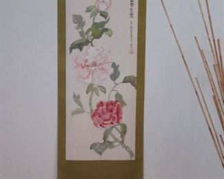 Vintage original hand-painted Japanese scroll