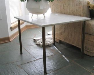 Vintage marble end table w/ brass legs.  From DeForest Antiques on Magazine St. in the '50's.