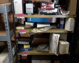 Metal Shelves with Contents