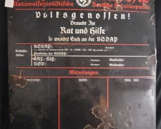 Great Authentic German Nazi and SS Sign