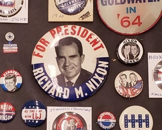 1950s/60s Campaign Buttons - Nixon, Kennedy, & LBJ