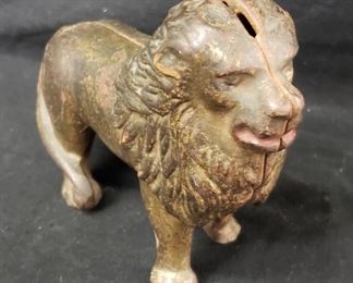 Old Cast Iron Lion Bank