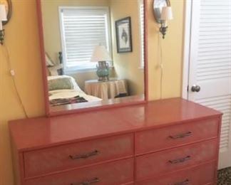 Eight Drawer Bureau and Mirror