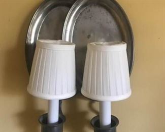 Pair of Pewter Sconces