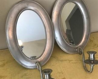 Pair of Sconces with Mirror
