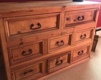 Pine Eight Drawer Dresser