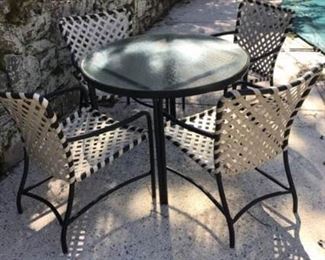 Round Patio Table and Four Chairs