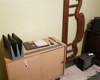 cabinet, headboard, vintage office supply