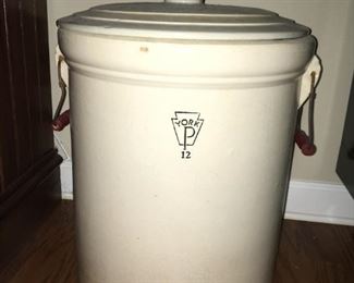 12 gallon crock with lid - no cracks or chips