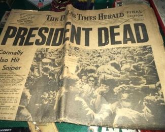11/22/63 Dallas newspaper