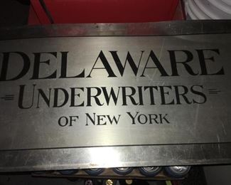 Delaware underwriters metal sign