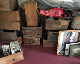 wooden soda & whiskey crates