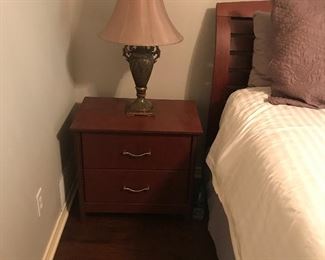 Mid century modern bed, nightstands, wardrobe