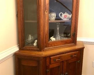 Exceptional antique corner cabinet.  Built by great-grandfather in the early 1900's.    