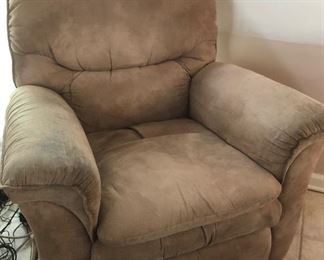 Loved, but cared for, Lay-Z-Boy rocker/recliner in brown.  