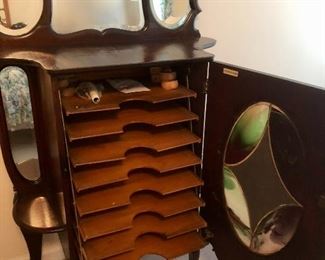 Interior of sheet music cabinet cabinet.  