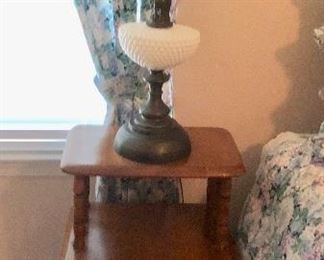 Two mid-century nightstands with second level for lamps.  