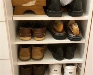 Men's shoes size 10 - 10 1/2.  Loafers, Docksiders, tennis shoes and shoe maintenance tools.  