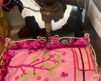 American Girl pony and bed as well as outfits and other accessories  