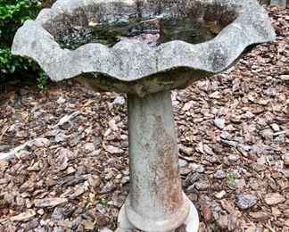 Lovely cement bird bath.  