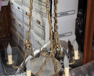 Antique cherub bronze figural chandelier